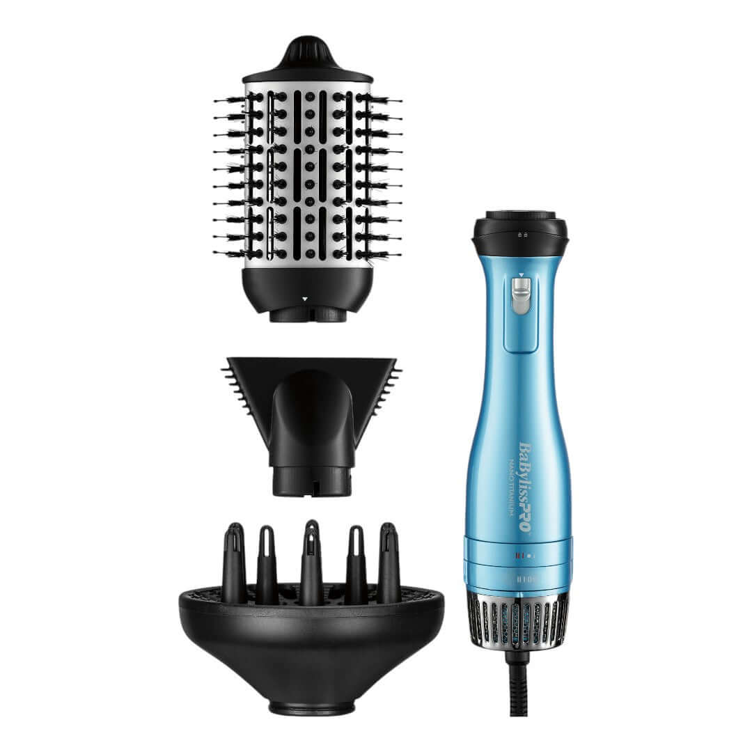 Bàn chải và máy sấy tóc 3 trong 1 có thể tháo rời BabylissPro Nano Titanium