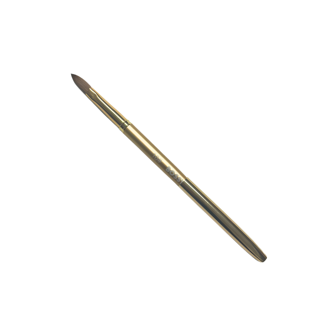 Bossy Premium Kolinsky Acrylic Brush Gold Size#12