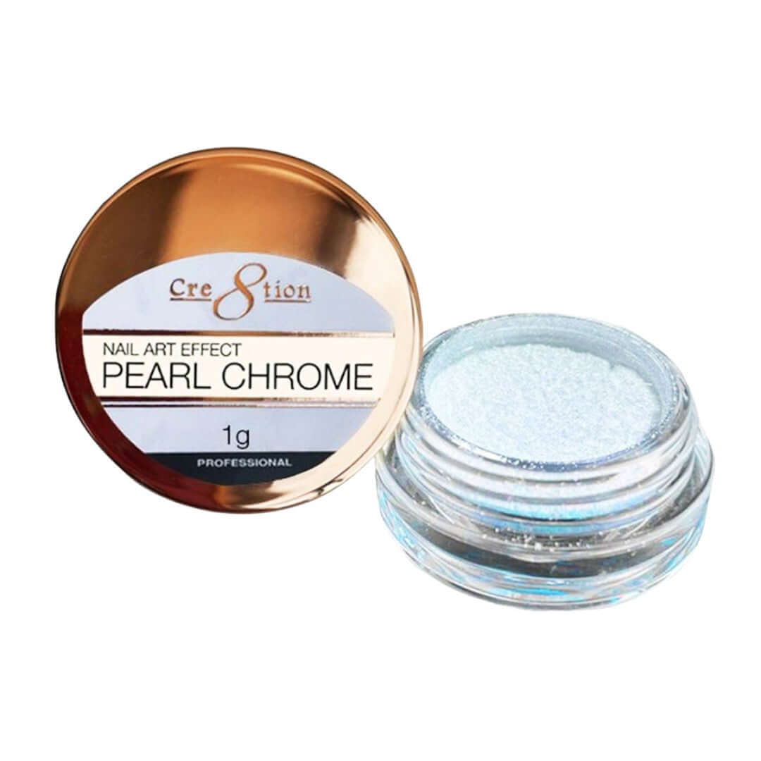 Cre8tion Nail Art Effect 1g White Pearl - Chrome Powder