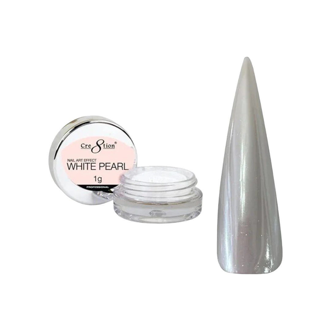 Cre8tion Nail Art Effect 1g White Silk - Chrome Powder