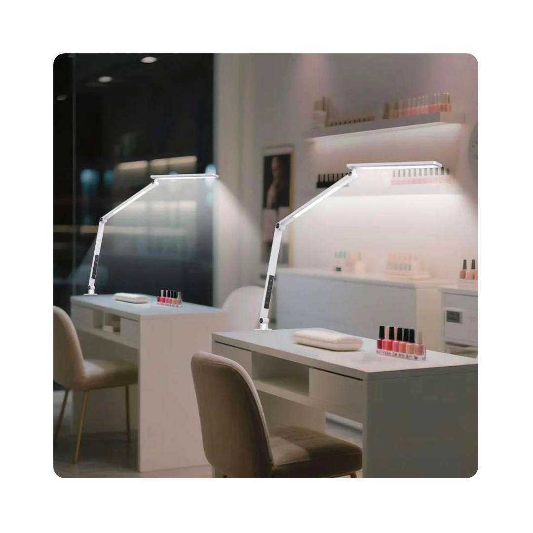 Double Arm Foldable Table Lamp White # F-693