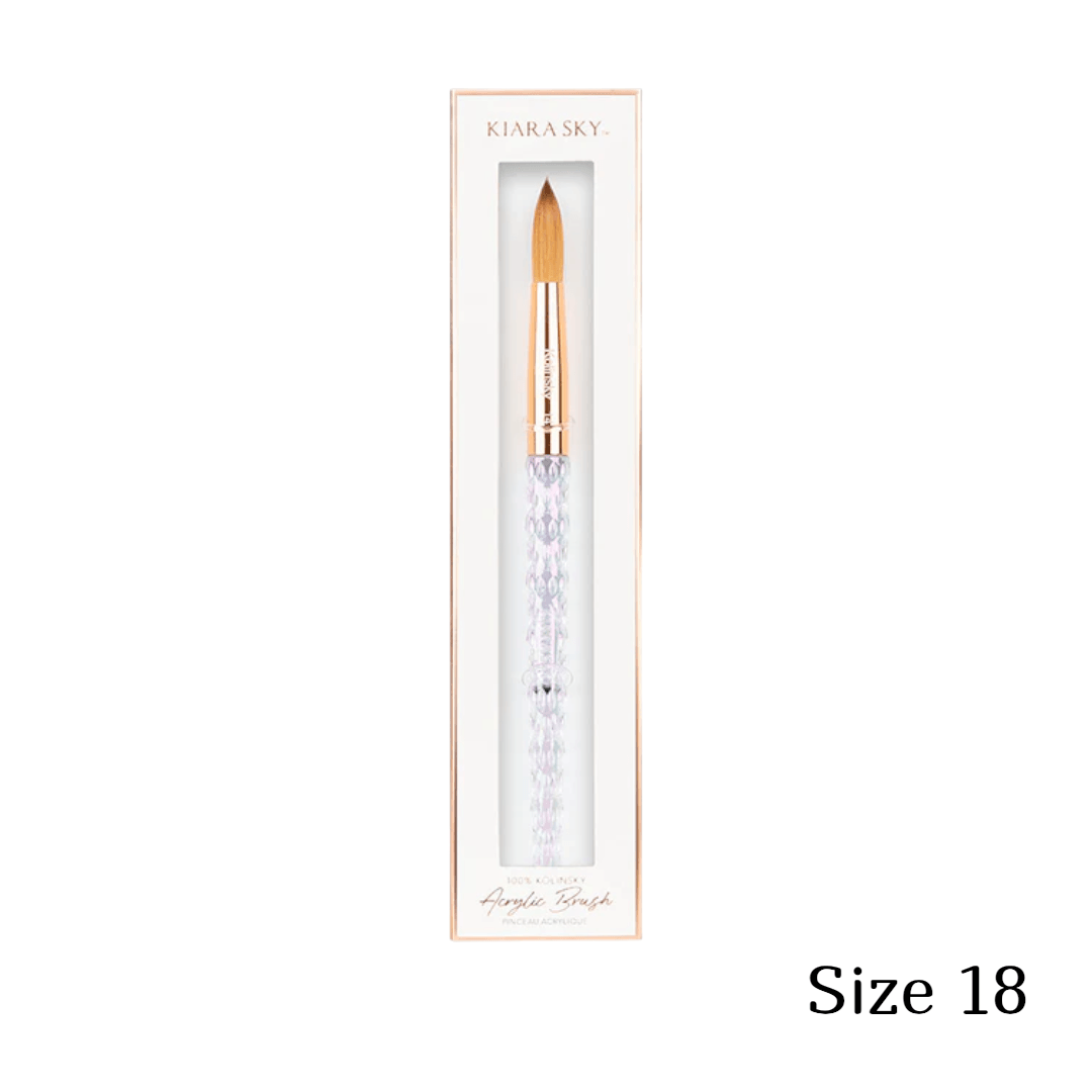 Kiara Sky Premium 100% Kolinsky Acrylic Brush Crytal Handle