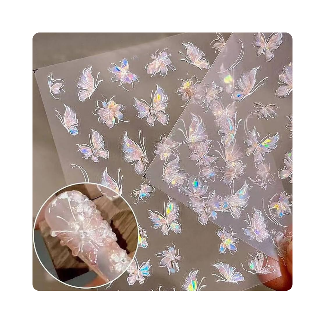 Nail Art Sticker Butterfly Pink
