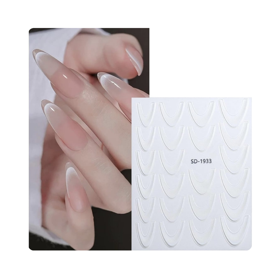 Nail Art Sticker French White