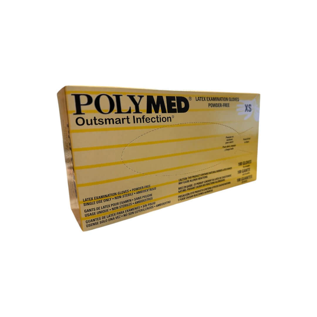 Găng tay cao su dùng một lần Polymed {Hộp 100 chiếc}