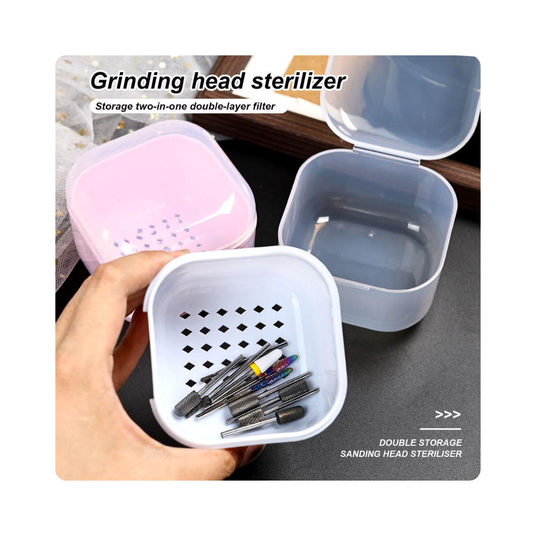 Nail Tool Sterilizing Container Square Pink