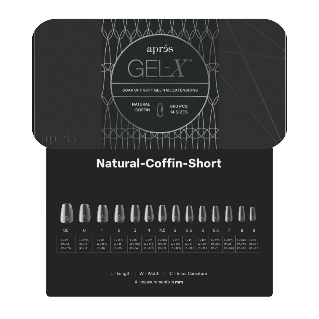 Đầu bịt móng Apres Gel-X (Hộp 600 cái) - Màu tự nhiên hình quan tài