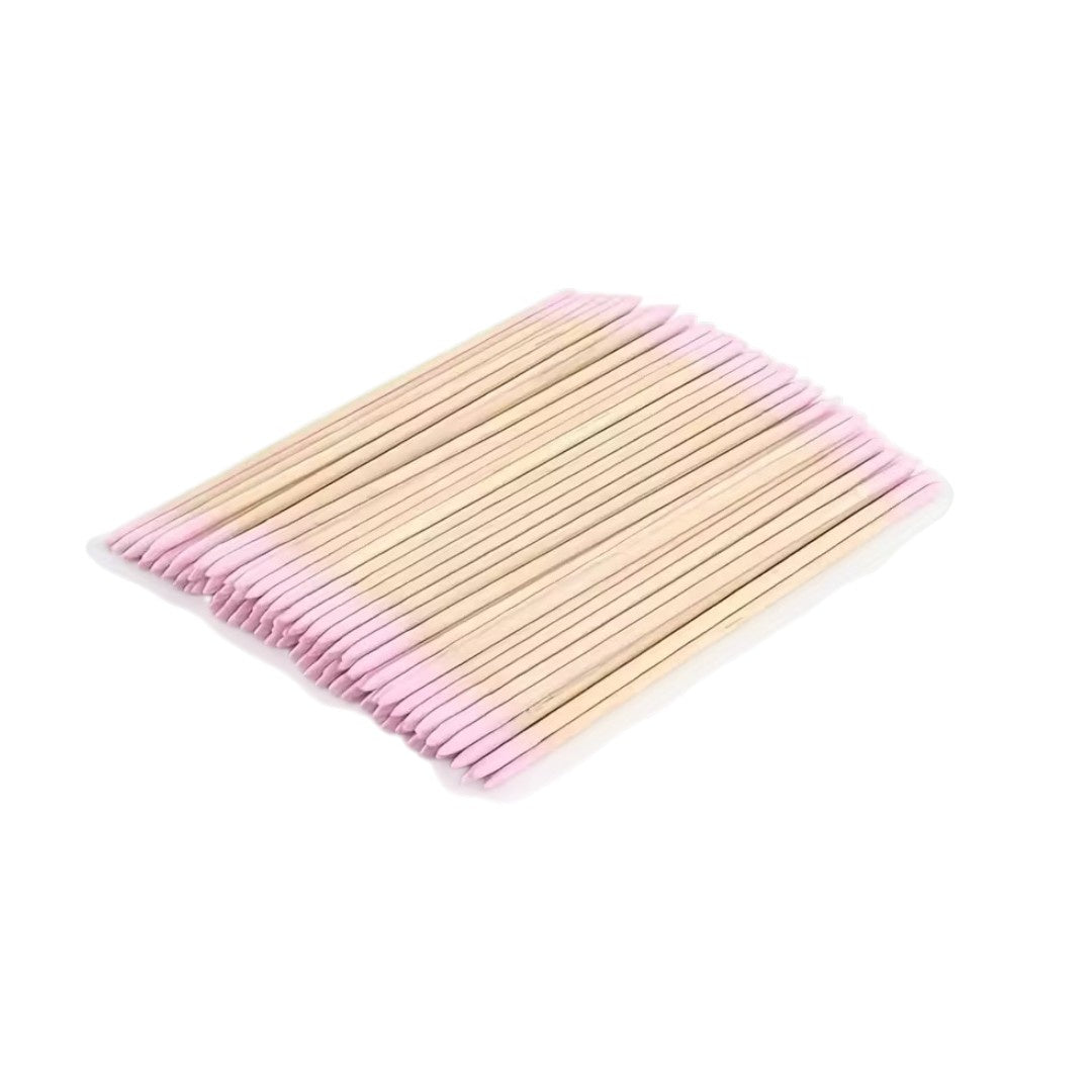 Double Head Pointed Tip Cotton Swabs 100pcs - Pink