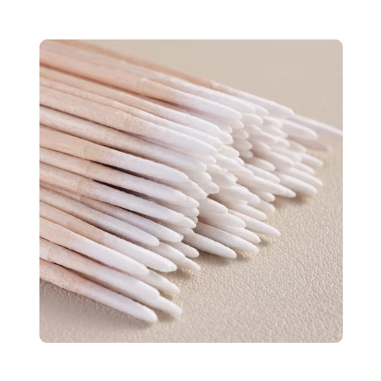 Double Head Pointed Tip Cotton Swabs 100pcs White