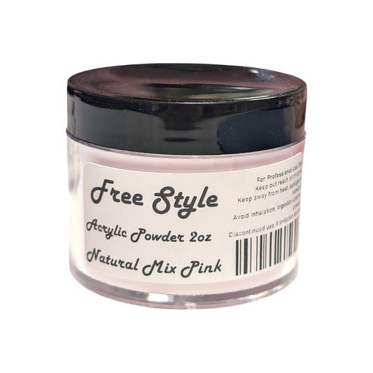Free Style Acrylic Powder 2oz Natural Mix Pink