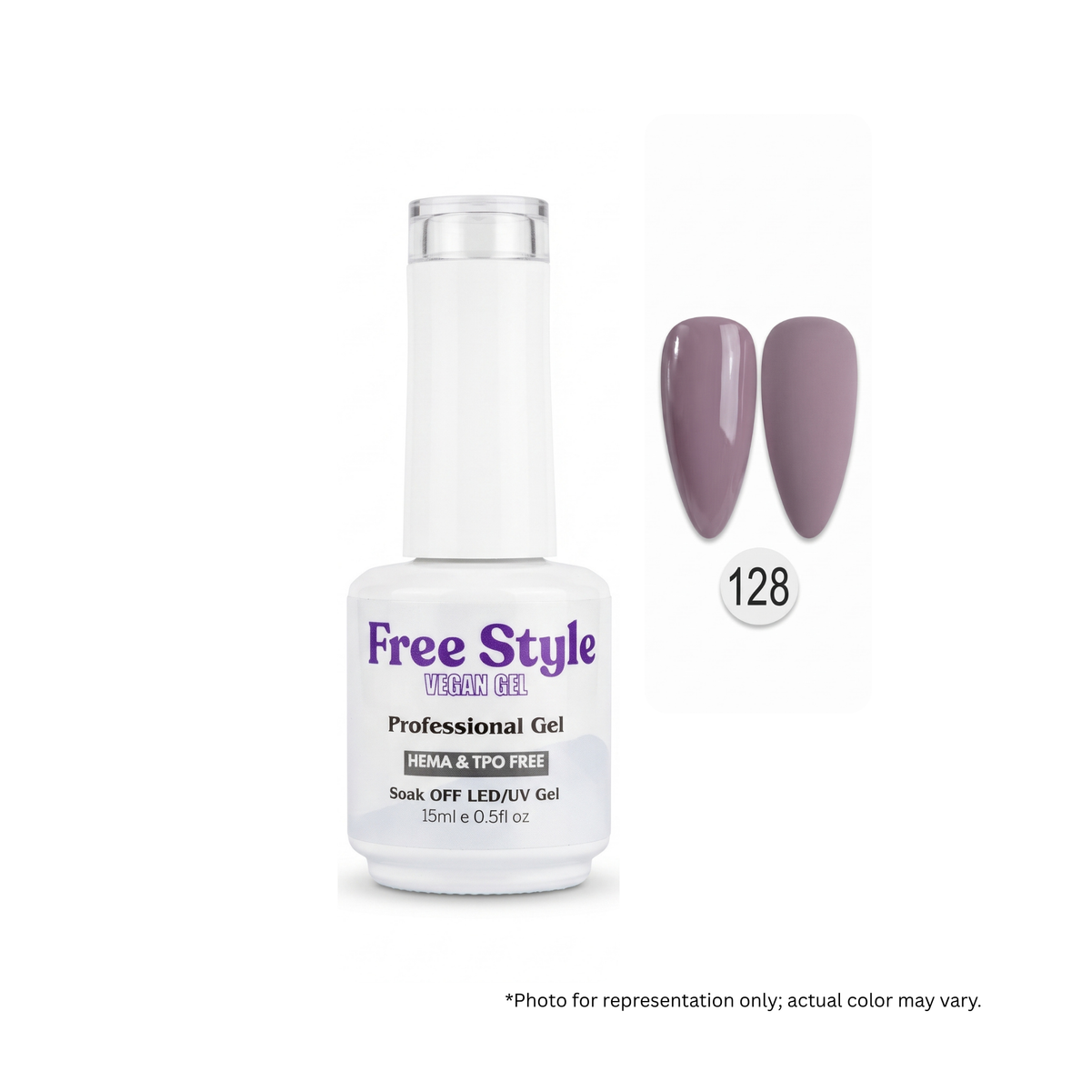 FreeStyle Gel Polish #FS128 - HEMA & TPO Free Gel