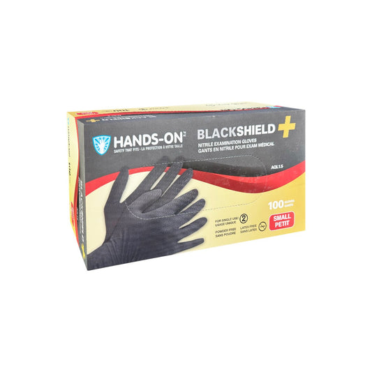Hands On Black Shield Disposable Nitrile Gloves {Box of 100}