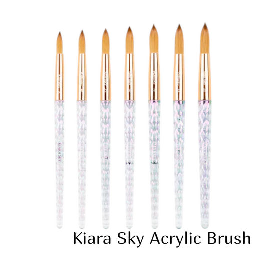 Kiara Sky Premium 100% Kolinsky Acrylic Brush Crytal Handle