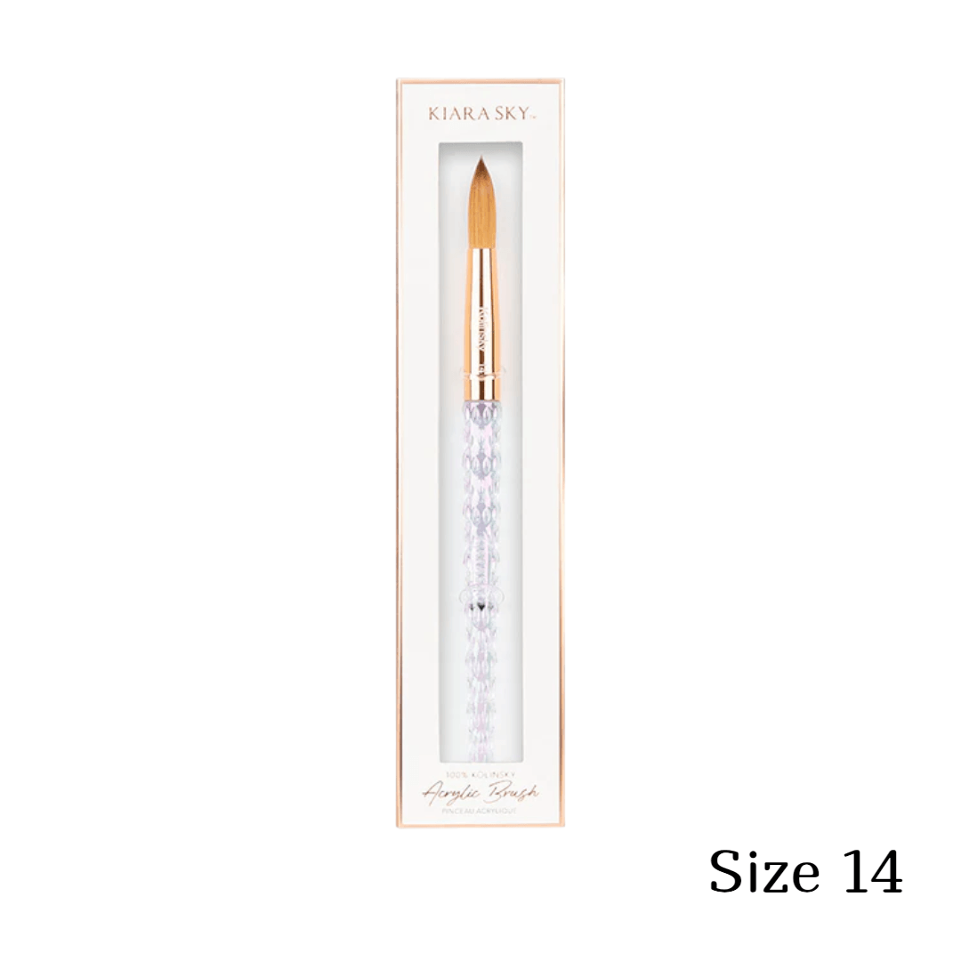 Kiara Sky Premium 100% Kolinsky Acrylic Brush Crytal Handle