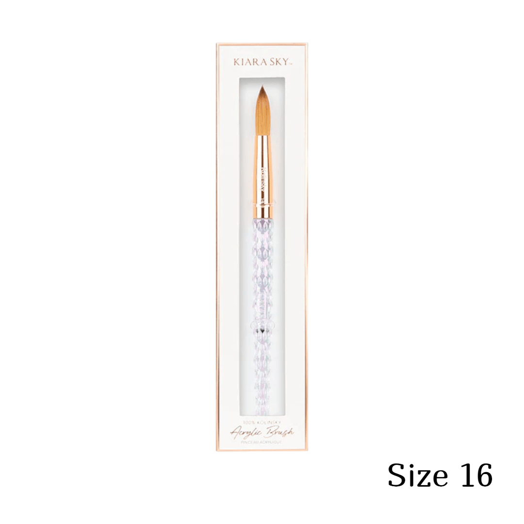 Kiara Sky Premium 100% Kolinsky Acrylic Brush Crytal Handle