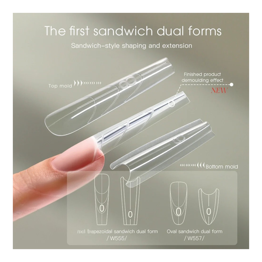 Mr Nail Sandwich Nail Extension - Dual Forms # W555 (240pcs)