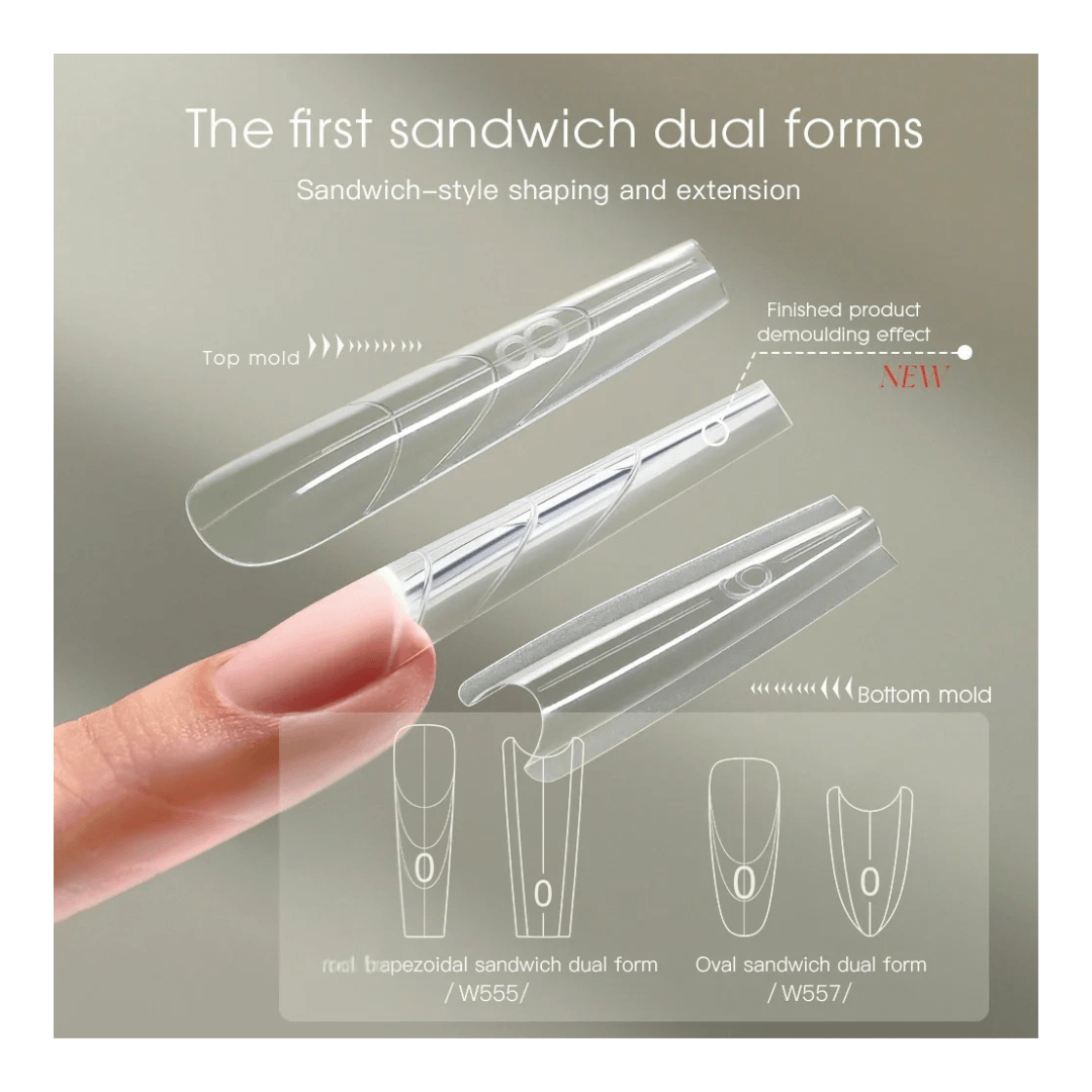 Mr Nail Sandwich Nail Extension - Dual Forms # W557 (240pcs) - 1 Nail Mall Beauty Supply