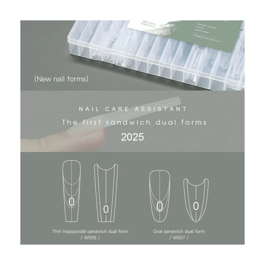 Mr Nail Sandwich Nail Extension - Dual Forms # W557 (240pcs)