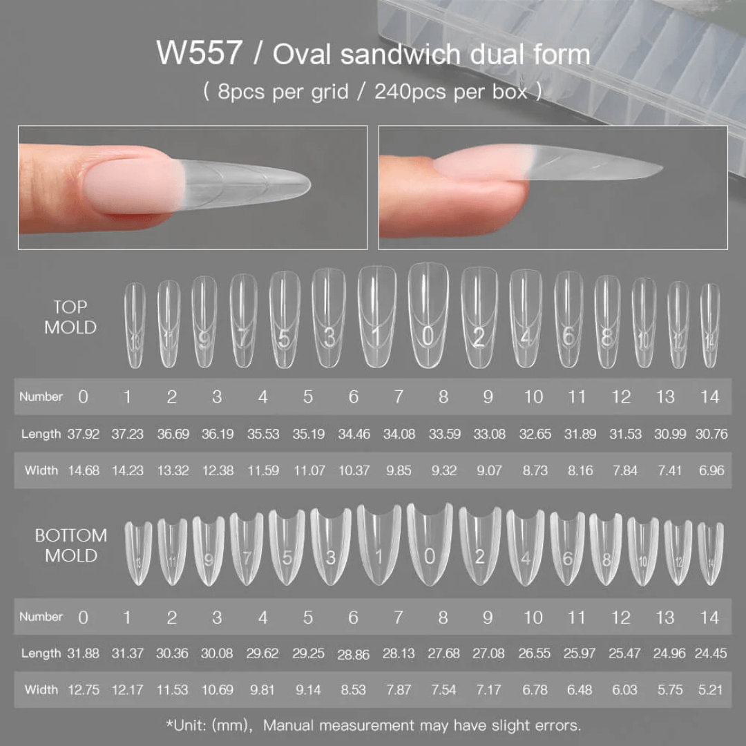 Mr Nail Sandwich Nail Extension - Dual Forms # W557 (240pcs) - 2 Nail Mall Beauty Supply