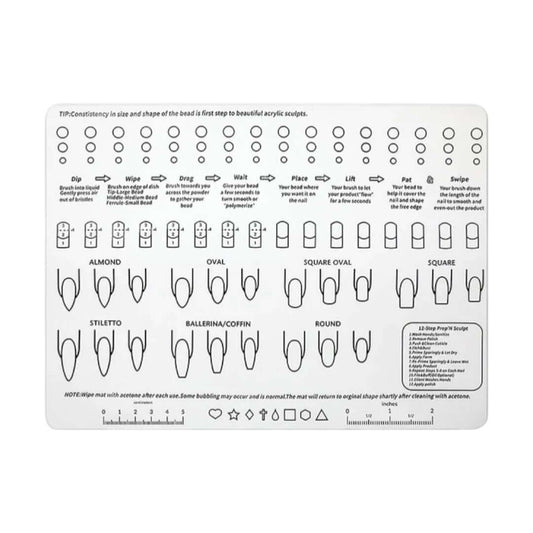 Silicone Acrylic Nail Practice Matte Large