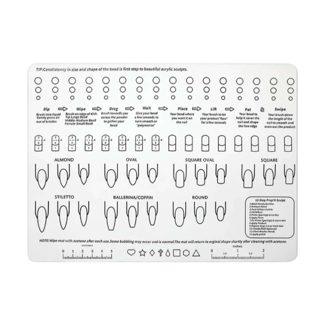 Silicone Acrylic Nail Practice Matte Large